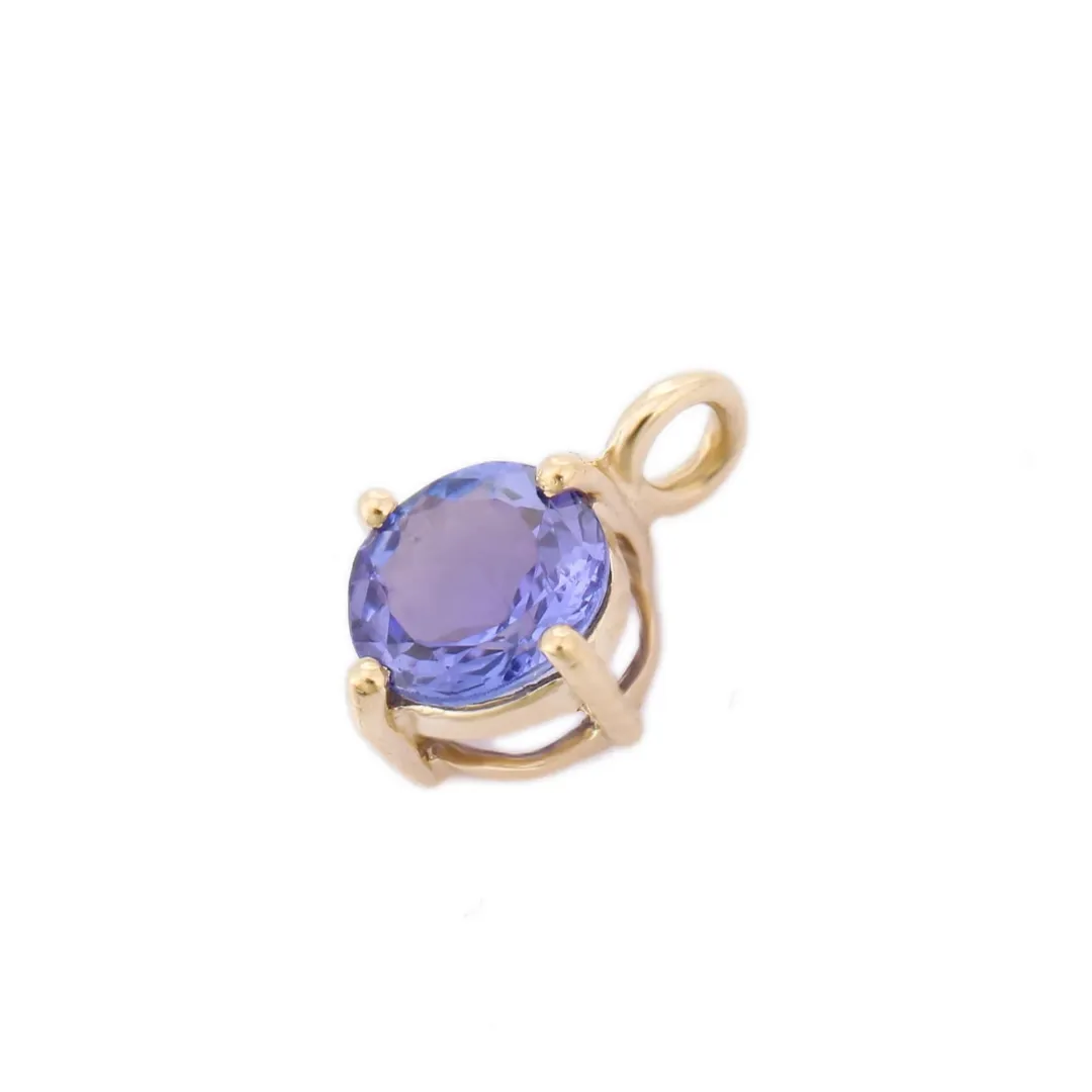 14K Gold Tanzanite Gemstone Pendant