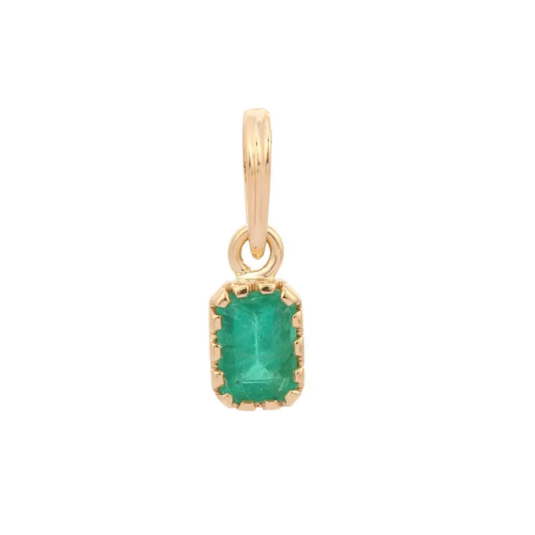 18K Gold Emerald Pendant