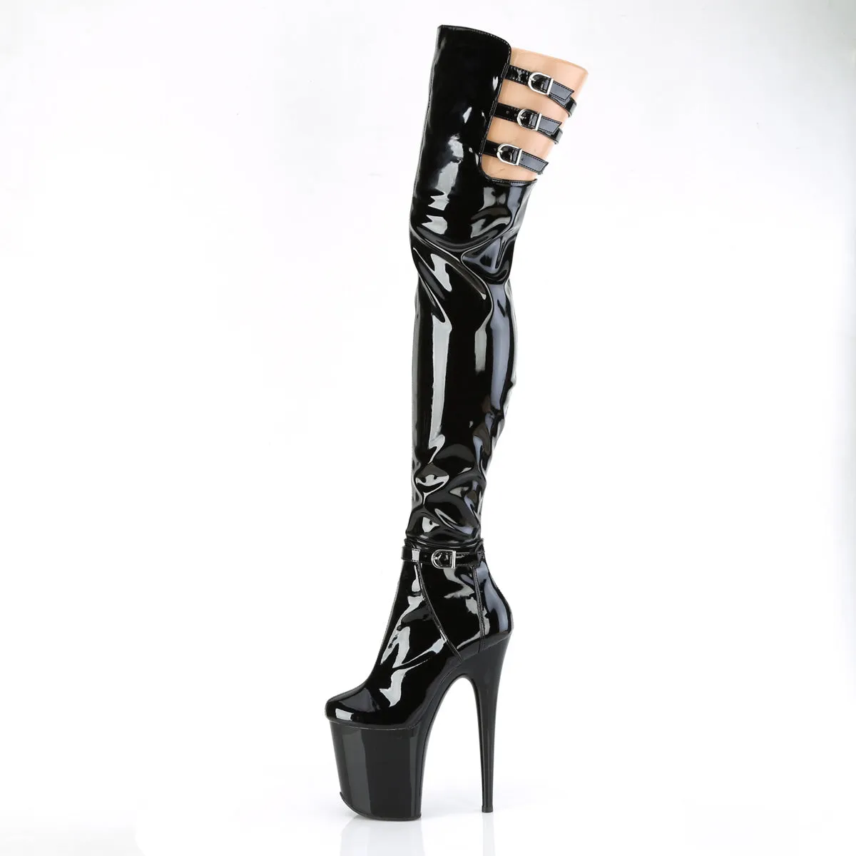 8 Inch Heel FLAMINGO-3055 Black Patent