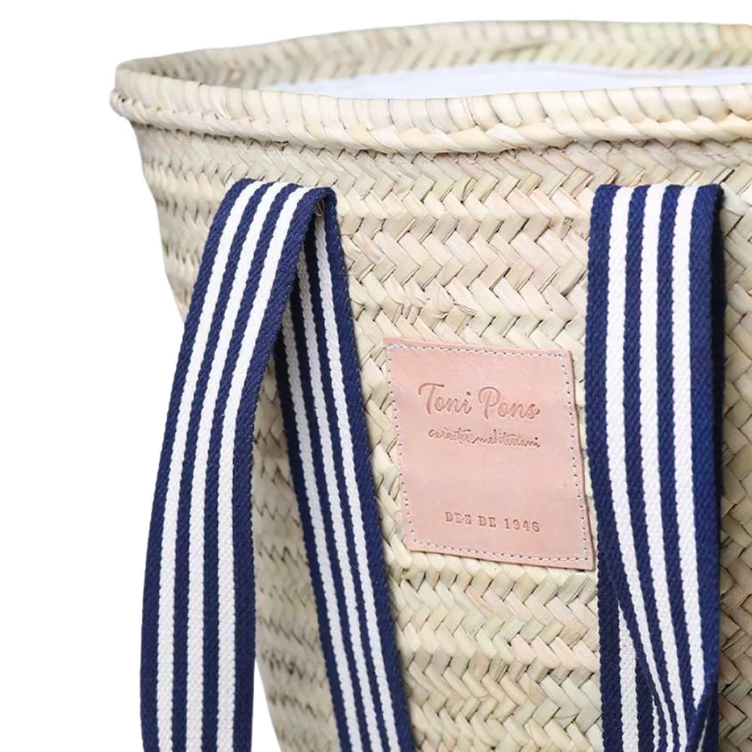 Basket bag in wicker and fabric handles - Gandia