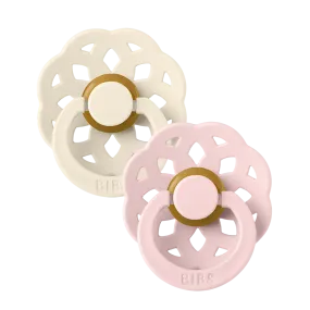 BIBS PACIFIER 2 Pack - Boheme - Ivory/Blossom - Round - Size 1