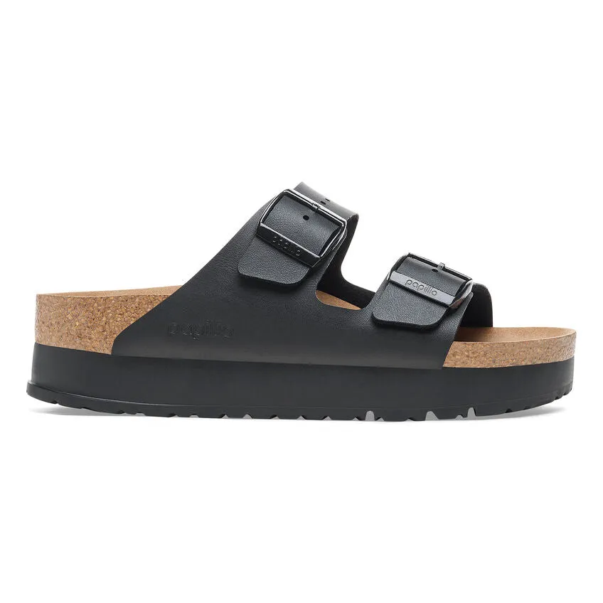 Birkenstock Women's Arizona Flex Platform Birko-Flor (Black - Regular fit)