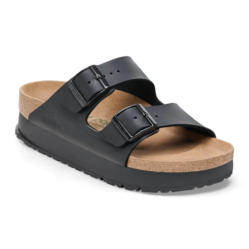 Birkenstock Women's Arizona Flex Platform Birko-Flor (Black - Regular fit)