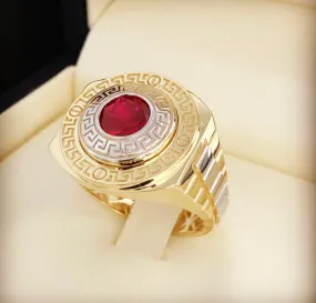 Birthstone men ring