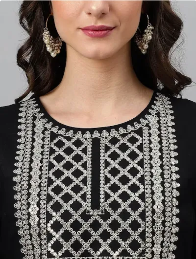 Black Embroidery Zari Salwar Suit Dupatta UK Next Day