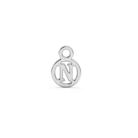 Circle Initial Charm - N | Sterling Silver