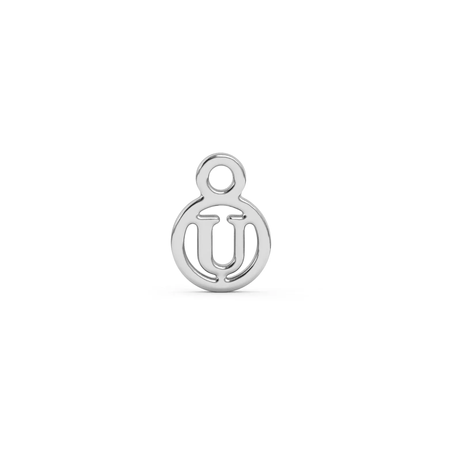 Circle Initial Charm - U | Sterling Silver