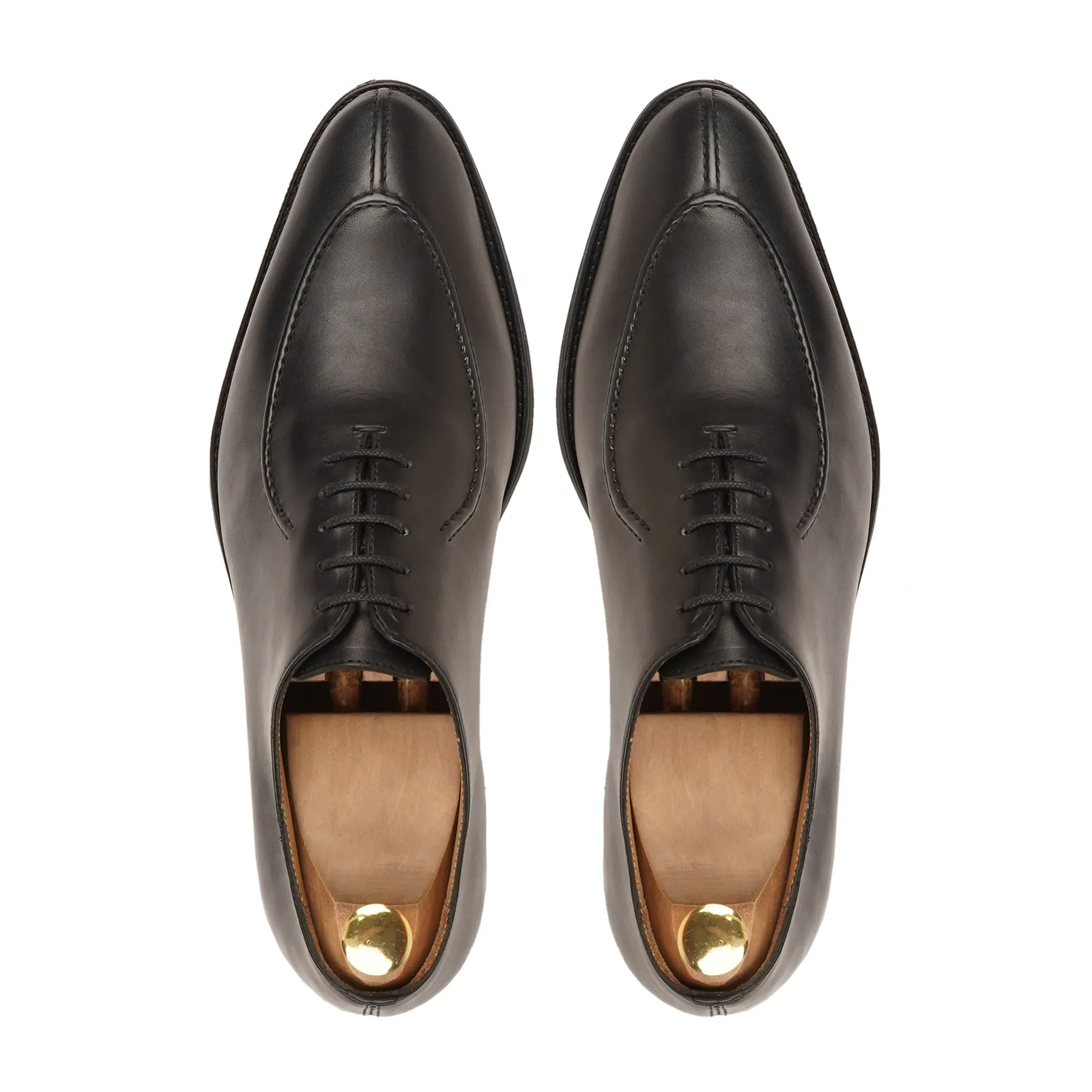 Corded - Men's Black Calf Leather Wholecut Shoe