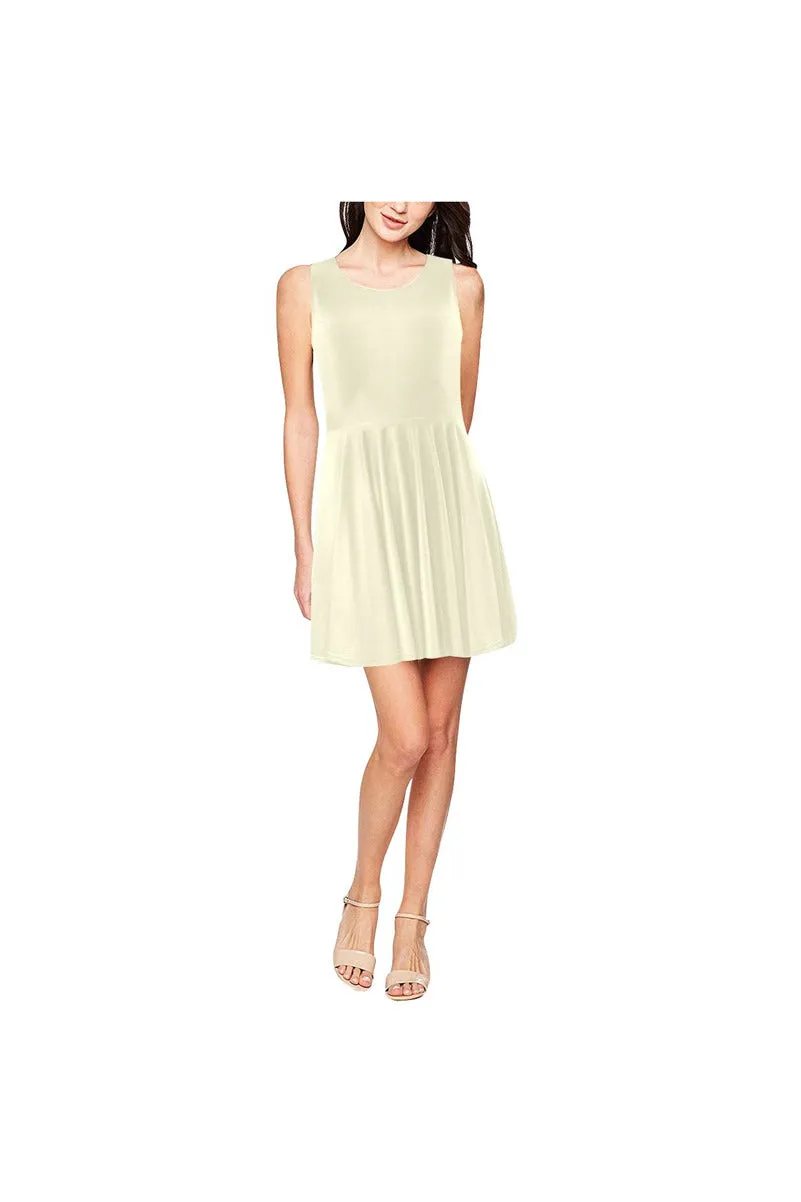 Cream Thea Sleeveless Skater Dress(Model D19)