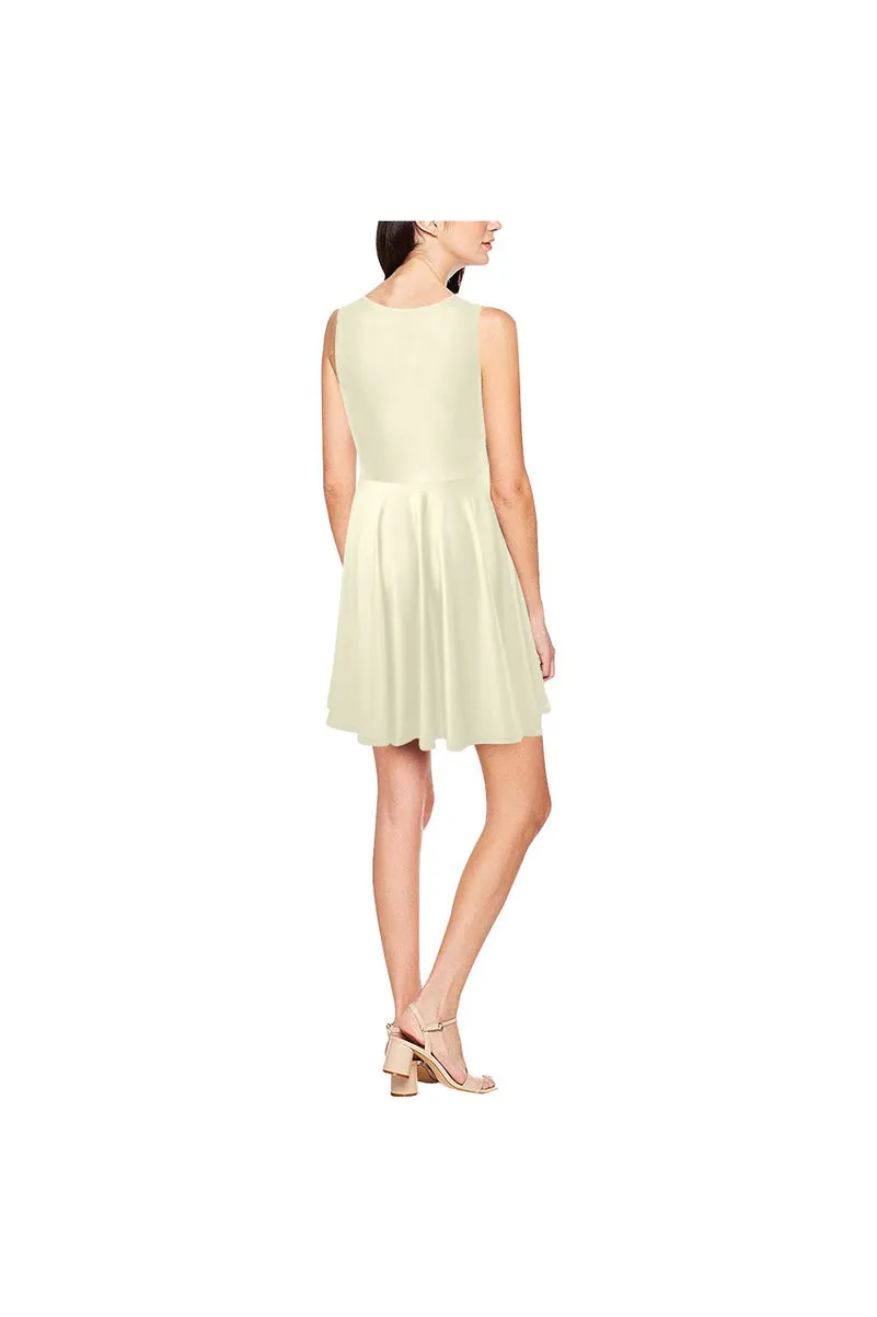 Cream Thea Sleeveless Skater Dress(Model D19)