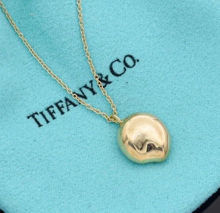 Elsa Peretti for Tiffany & Co. Bean Nugget 18K Yellow Gold Pendant Necklace