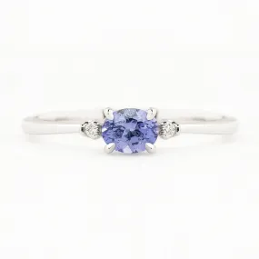 Emilie Ring 5mm 0.45ct Lavender blue Umba Sapphire 14K White Gold