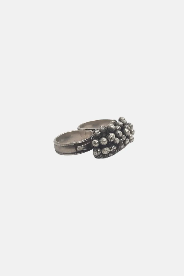 Ghungroo Beads Multi Finger Silver Ring