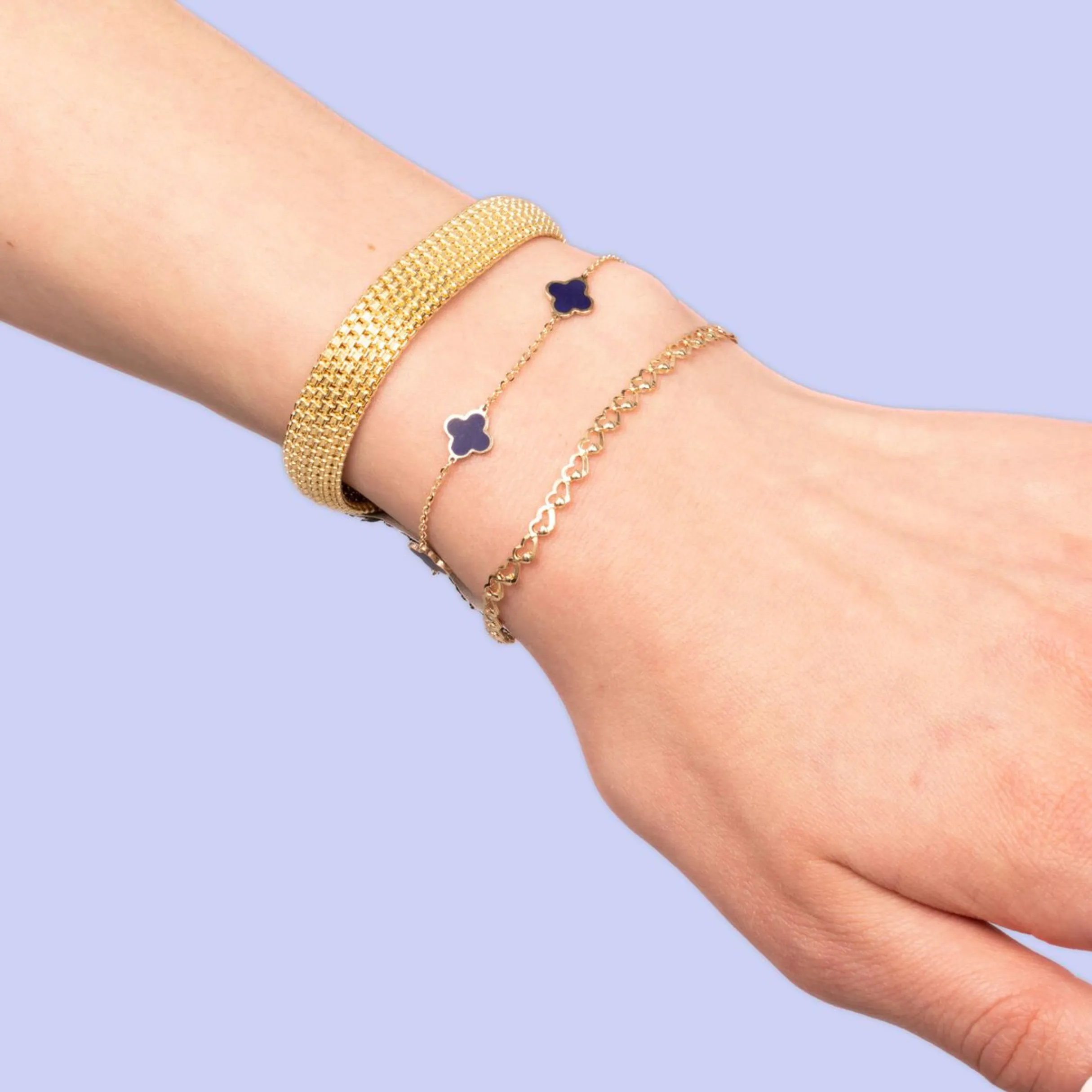 Gold Heart Link Bracelet