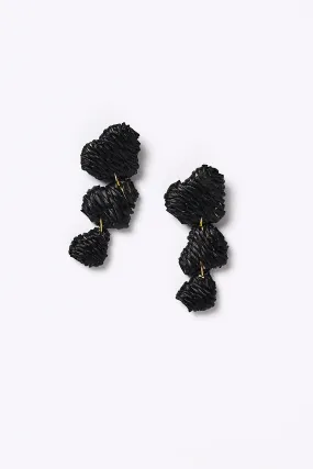 Graduating Heart Drop Earrings in Black