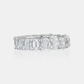 Half Oval Half Emerald Eternity Band