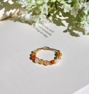 Honey Jade Braided Wire Ring