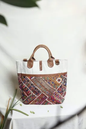 IDEATION - VINTAGE FABRIC PATCHWORK  HAND BAG