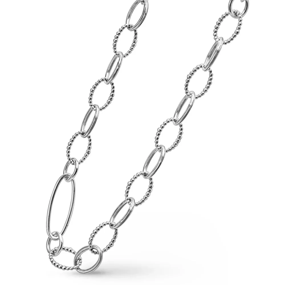 Lagos Signature Caviar Sterling Silver Link Necklace