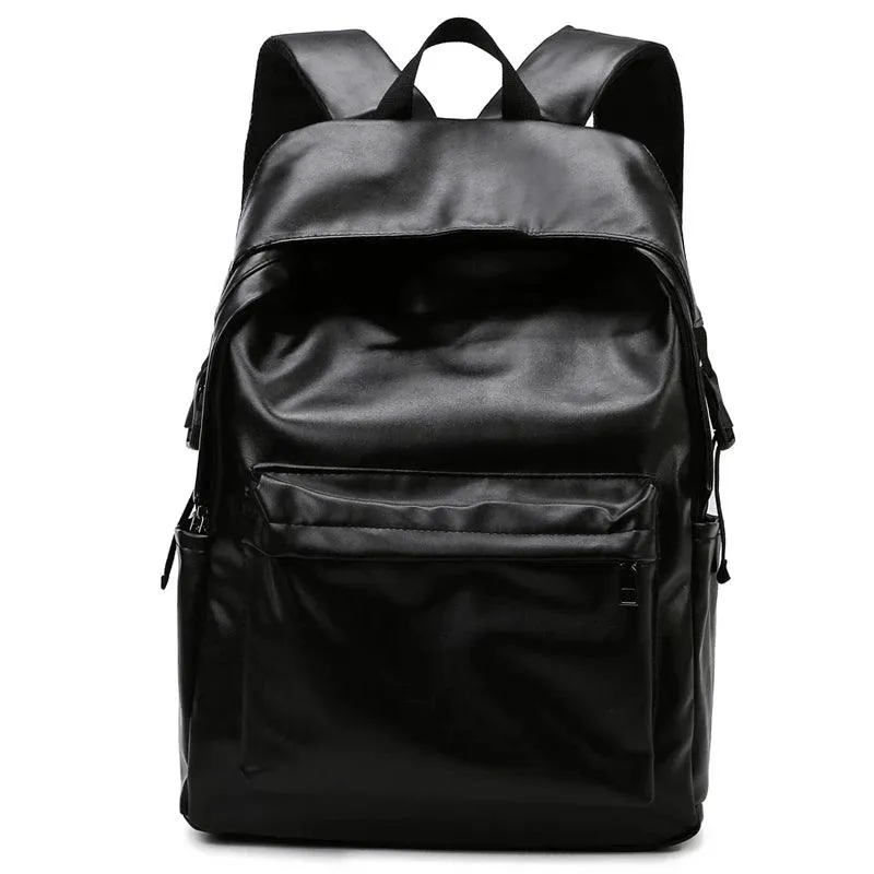 Large Capacity GZ215 Leather Cool Backpack - Ideal for Travel, School, and College