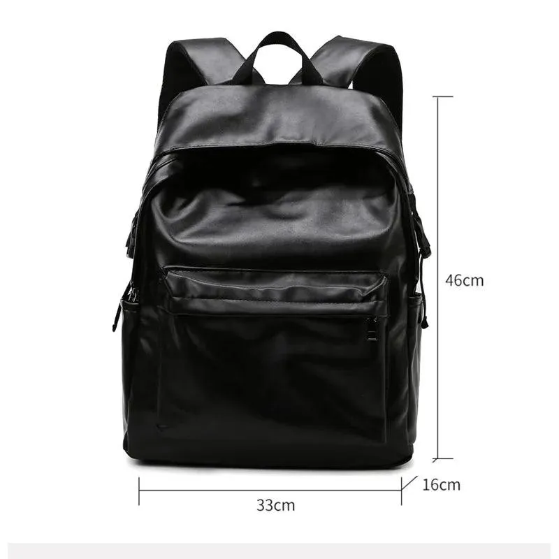 Large Capacity GZ215 Leather Cool Backpack - Ideal for Travel, School, and College