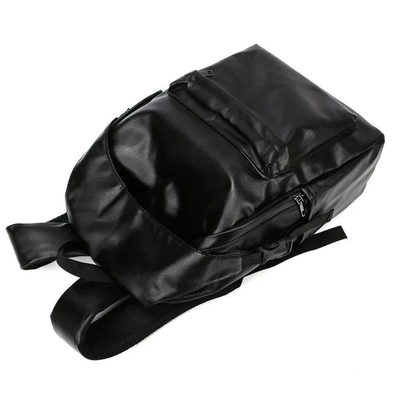 Large Capacity GZ215 Leather Cool Backpack - Ideal for Travel, School, and College