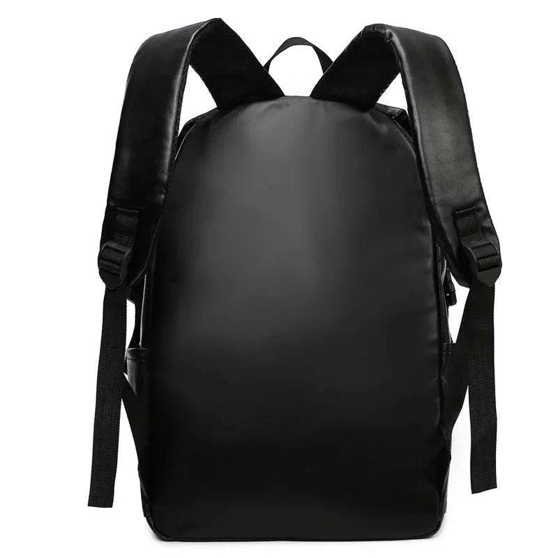 Large Capacity GZ215 Leather Cool Backpack - Ideal for Travel, School, and College