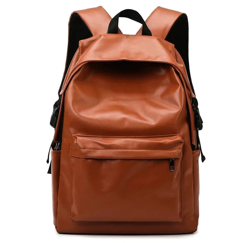 Large Capacity GZ215 Leather Cool Backpack - Ideal for Travel, School, and College