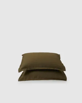 Marcel Linen Pillowcases (Pair) - Moss