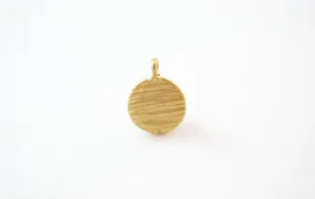 Matte Vermeil Gold Blank Disc Charm with Attached Bail- 18k gold over sterling silver, blank disc, stamping disc, blank stamping disc, 167