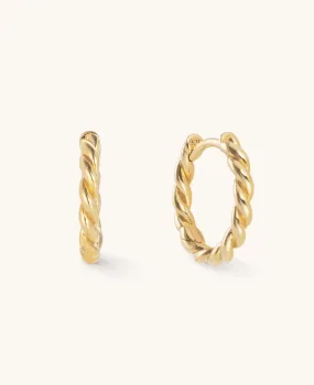 Medium Twist Hoops Gold