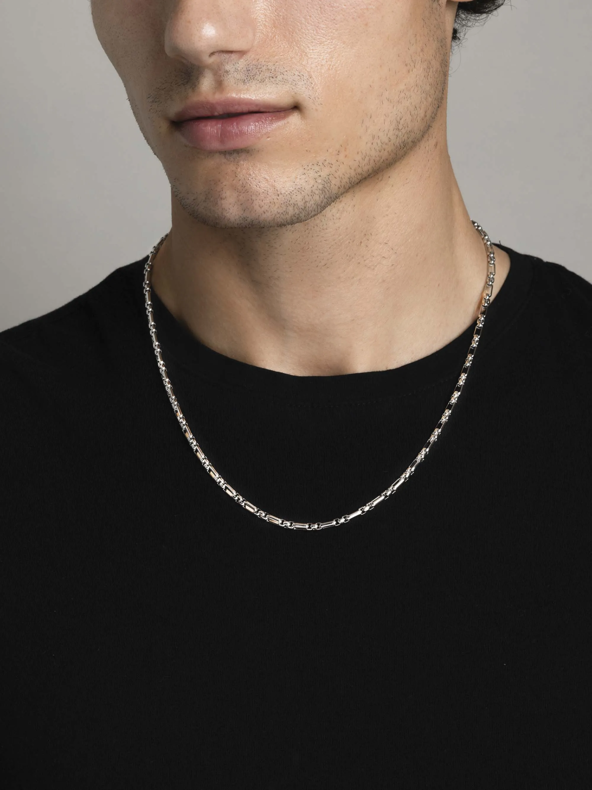 Men's Stainless Steel Modern Figaro Belcher Chain