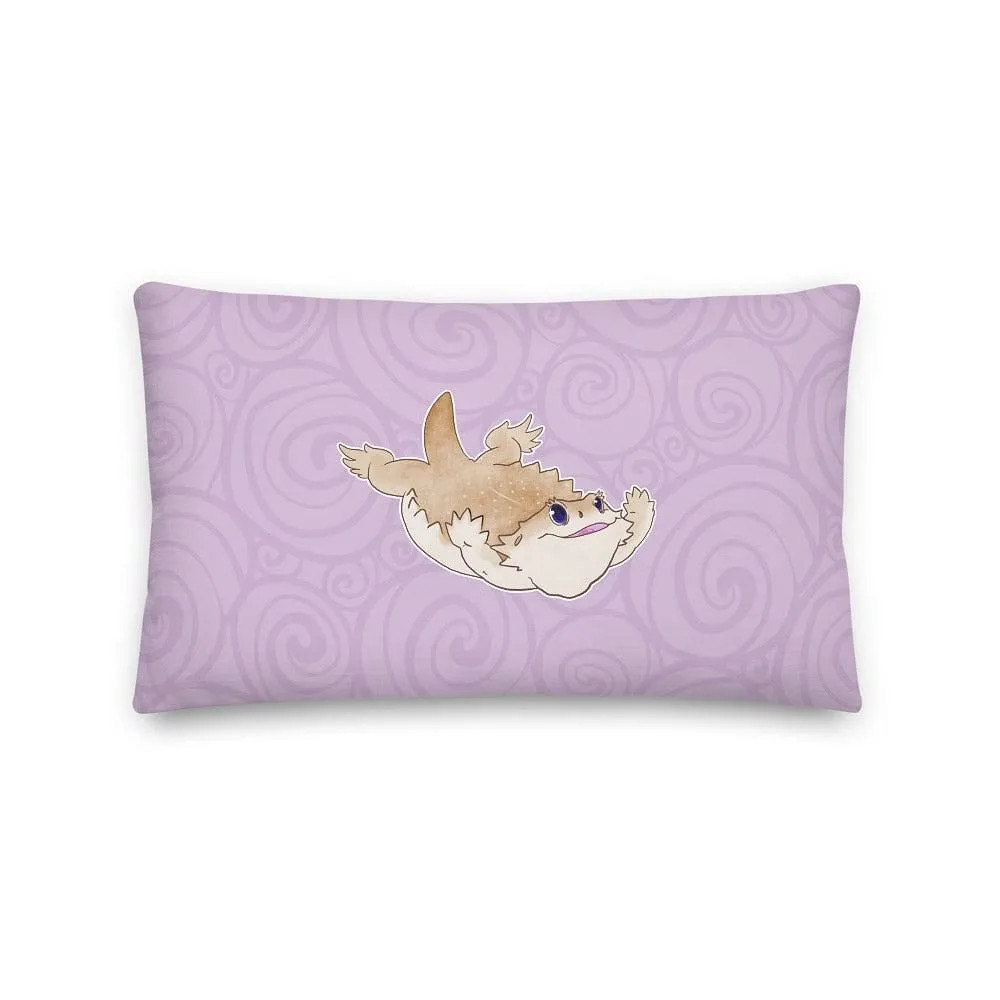 Mighty Leap Bearded Dragon, Cute Reptile Rectangular Pillow