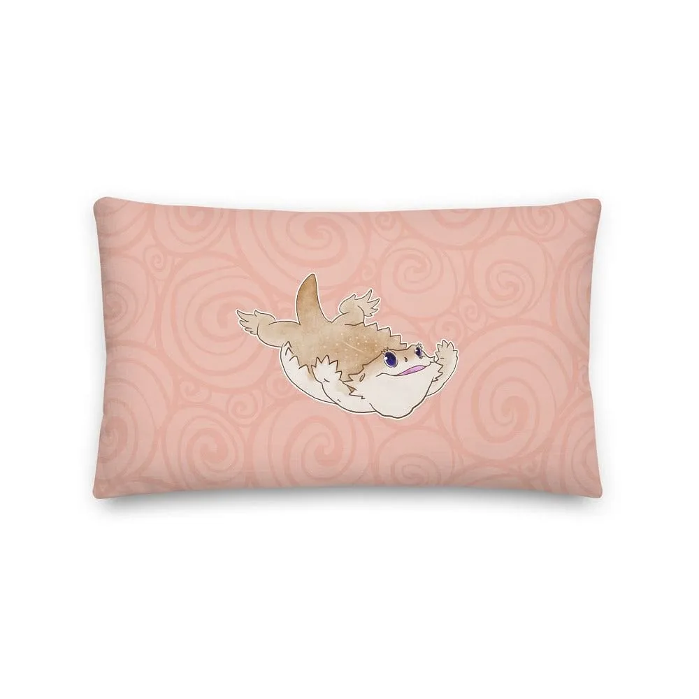 Mighty Leap Bearded Dragon, Cute Reptile Rectangular Pillow