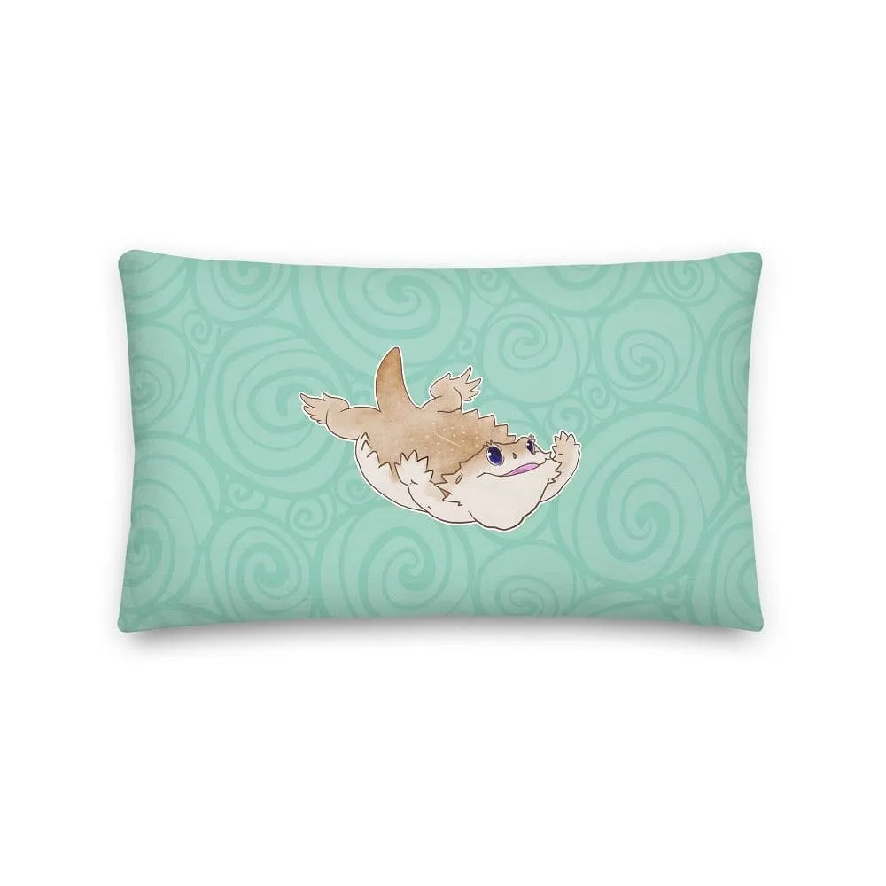 Mighty Leap Bearded Dragon, Cute Reptile Rectangular Pillow