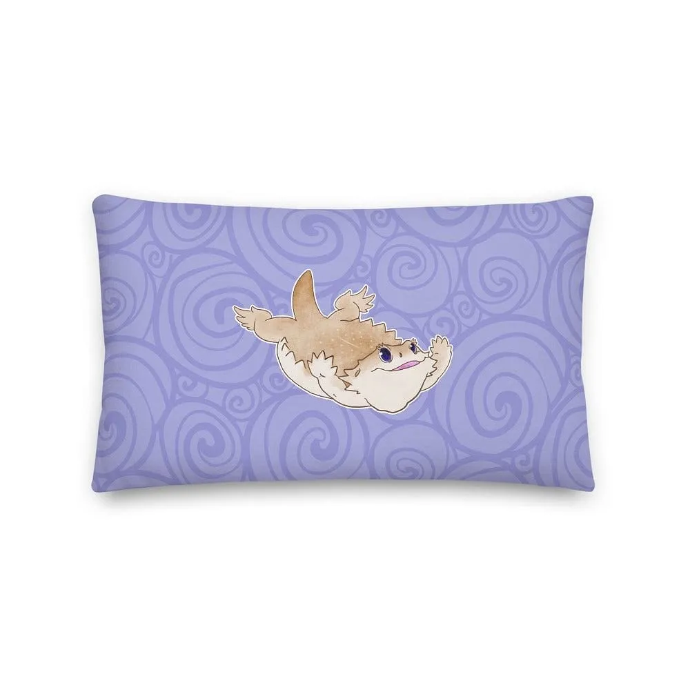 Mighty Leap Bearded Dragon, Cute Reptile Rectangular Pillow