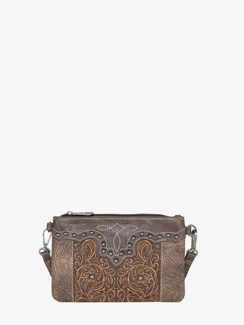 Montana West Floral Embroidered Crossbody Clutch