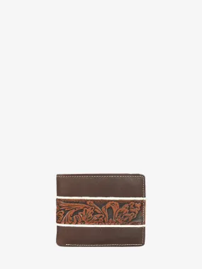 Montana West Genuine Leather Embossed Floral Men's Wallet