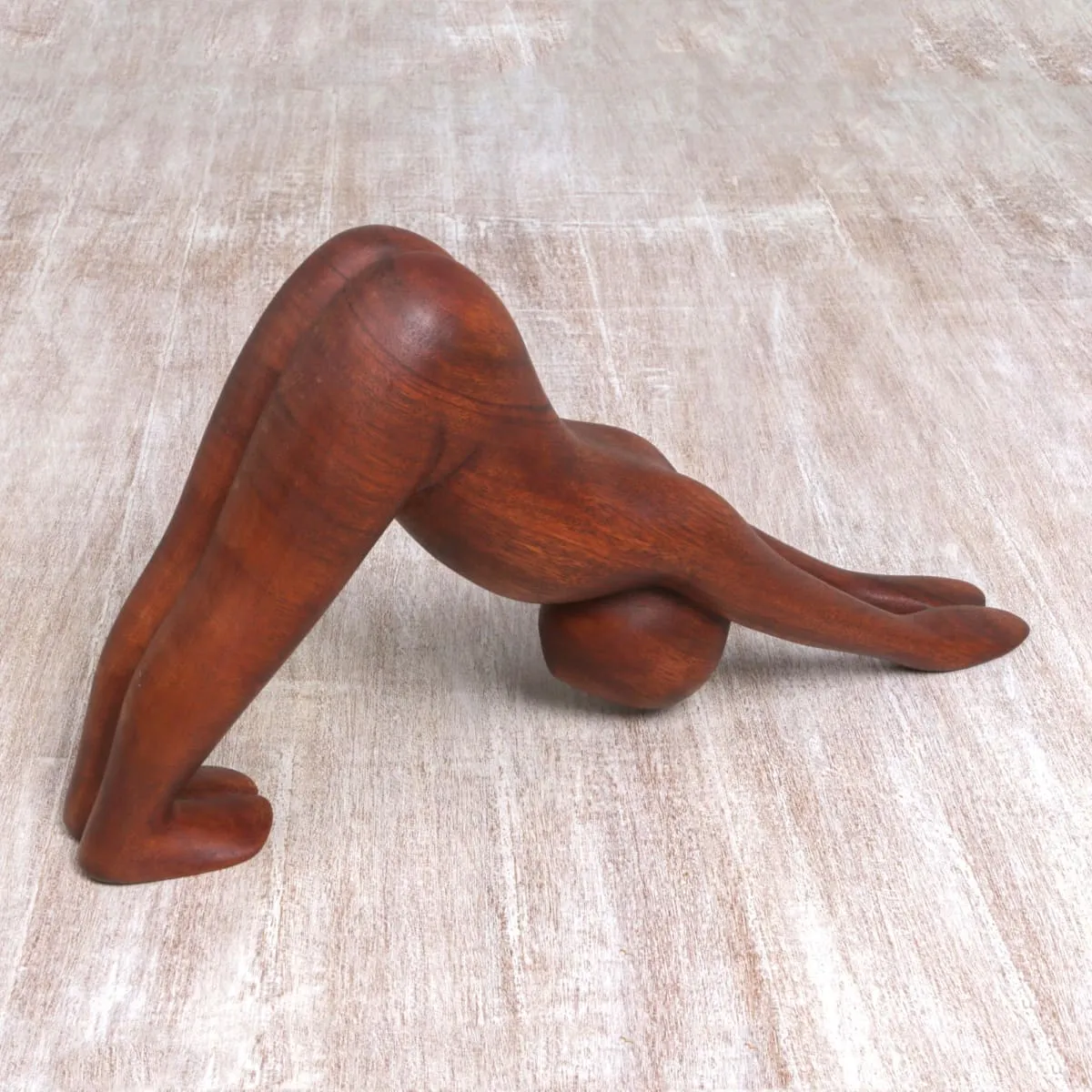 Novica Downward Facing Dog Wood Statuette