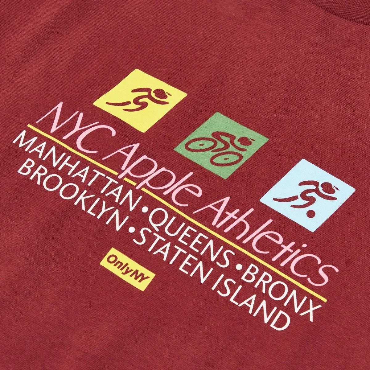 Only NY Apple Athletics Tee Shirt Wine