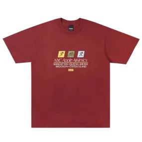 Only NY Apple Athletics Tee Shirt Wine