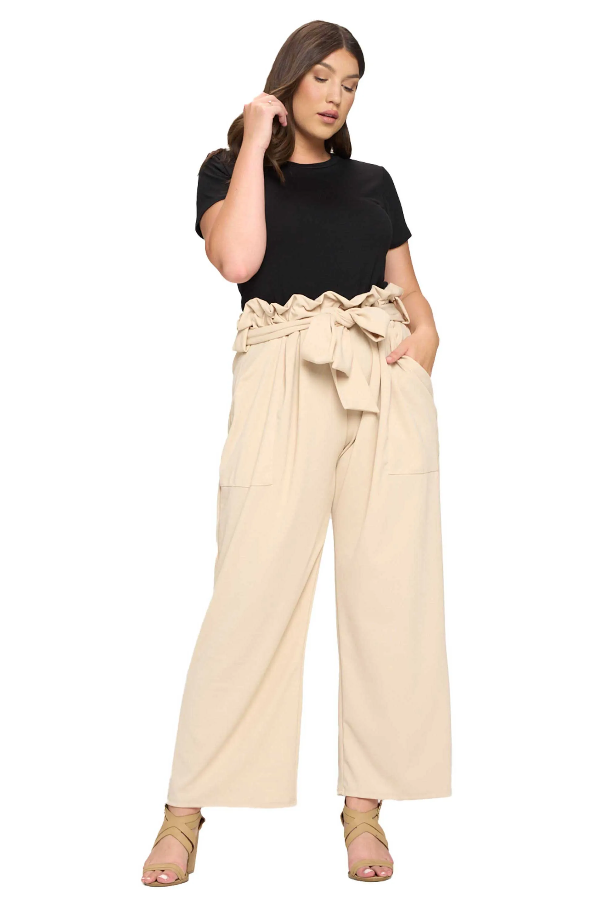 Paperbag Tie Belt Pocket Pants