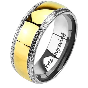 Personalized Men's Promise Ring - Xband 14k Gold Over Stainless Steel