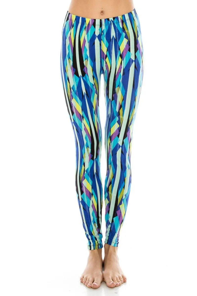 Print Pattern Leggings - Soft Stretch Peach Skin Leggings