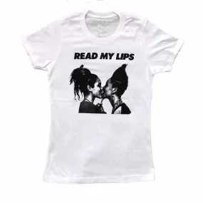 Read My Lips Women Femme Fit T-Shirt Supporting Rainbow Railroad