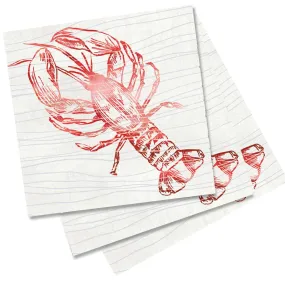 Red Lobby Paper Cocktail Napkins (Pack of 20)