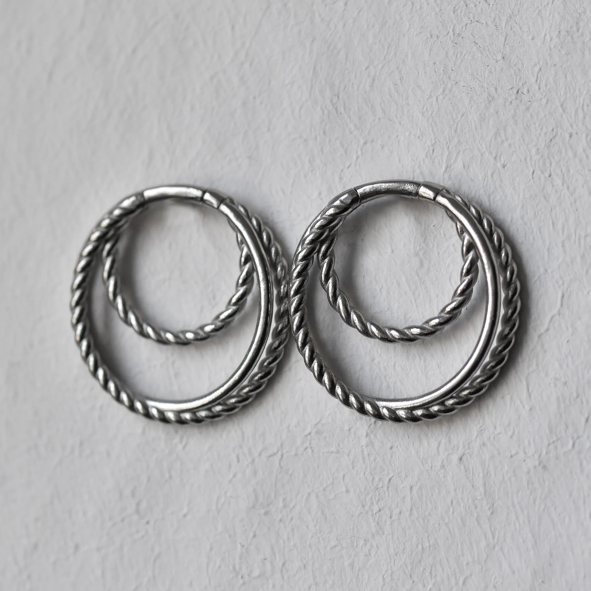 Triple Hoop Ear Weights - Silver