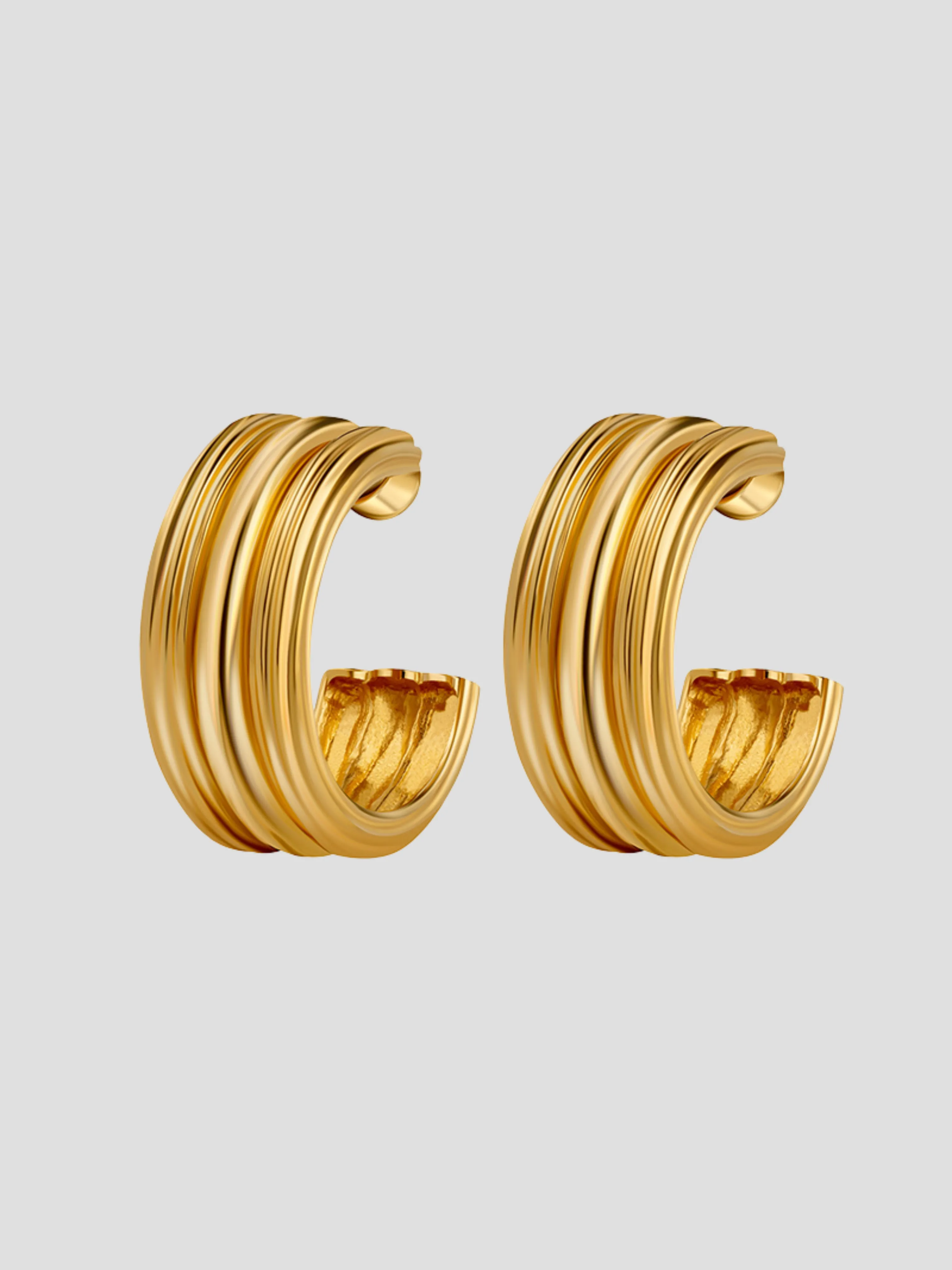 Triple Hoop Earring Gold