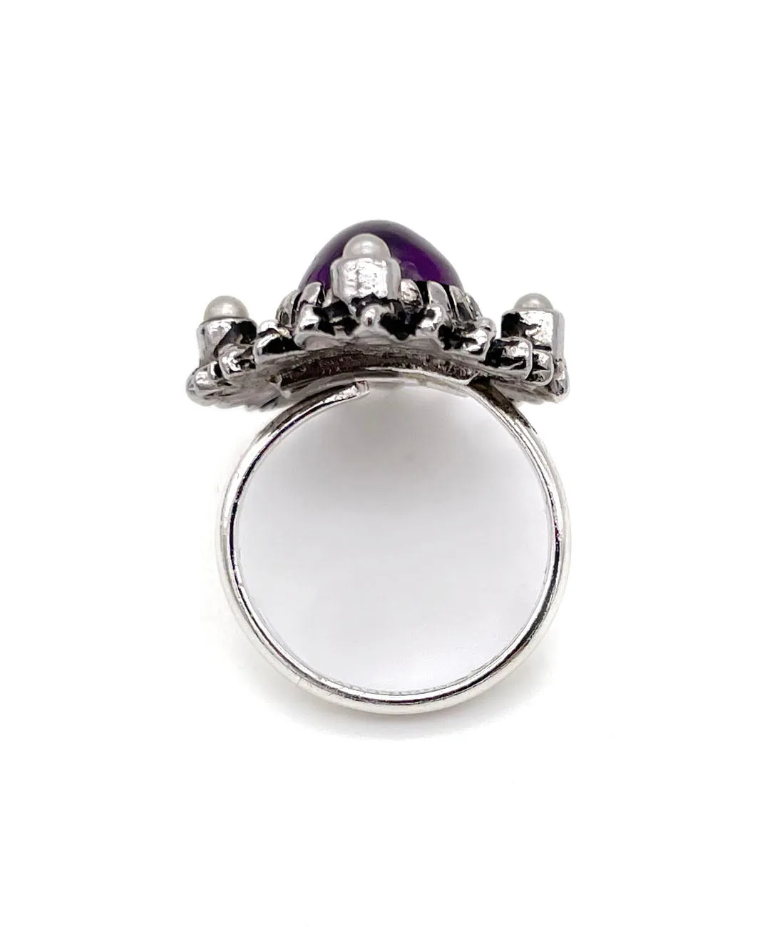 【USA輸入】ヴィンテージ SARAH COV. アメジスト カボション リング/Vintage SARAH COV. Amethyst Cabochon Ring