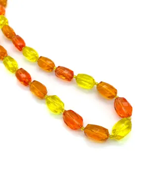 【USA輸入】ヴィンテージ オレンジ イエロー ファセットビーズ ネックレス/Vintage Orange Yellow Faceted Beads Necklace